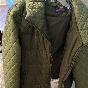 Olive Quilted Puffer Jacket for Men